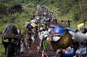 Congolese Refugees Fleeing Ntaganda's Massacre in Kiwanja